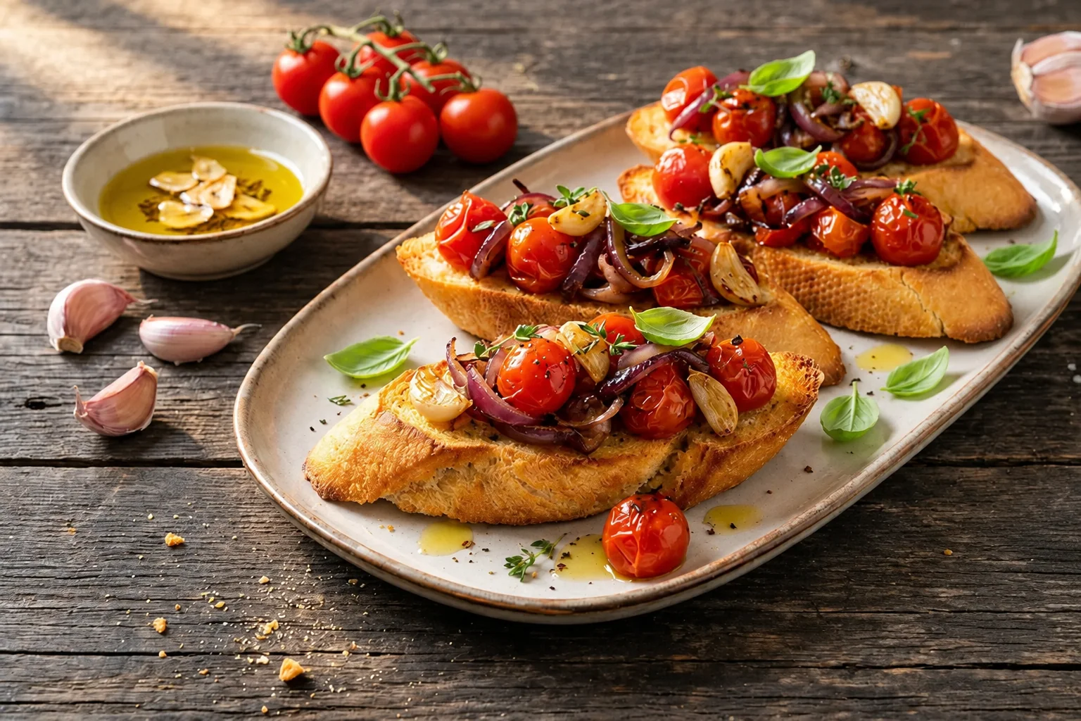 Bruschetta mit gerösteten Tomaten aus dem Airfryer