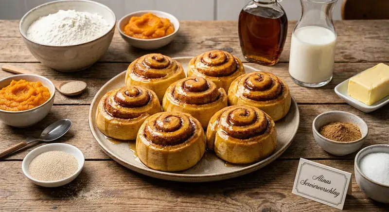 Ahorn-Chai Kürbis-Swirl-Brötchen