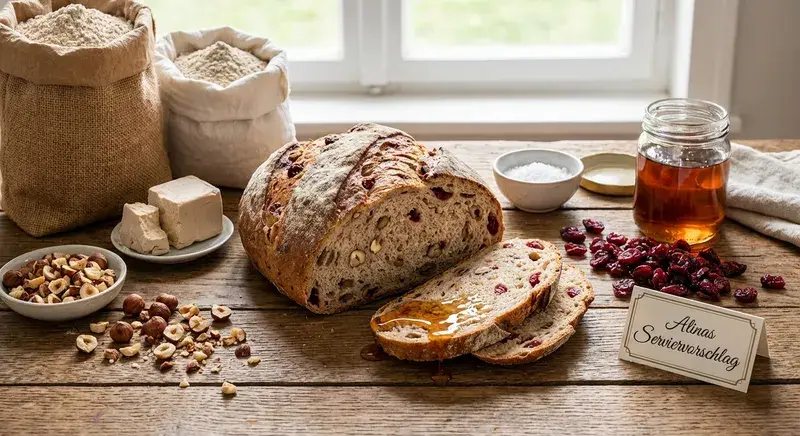 Ahorn-Haselnuss-Brot mit Cranberry-Kick