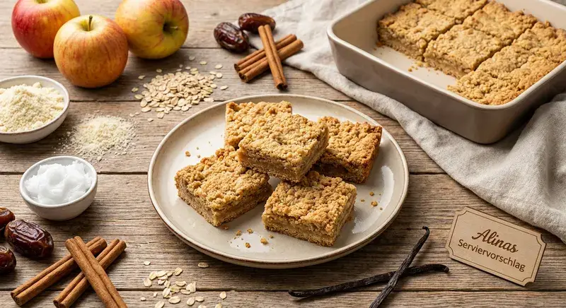 Apfel-Hafer Shortbread-Squares