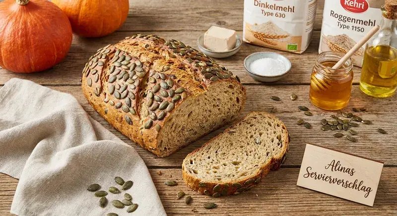 Saftiges Kürbiskern-Dinkel-Brot