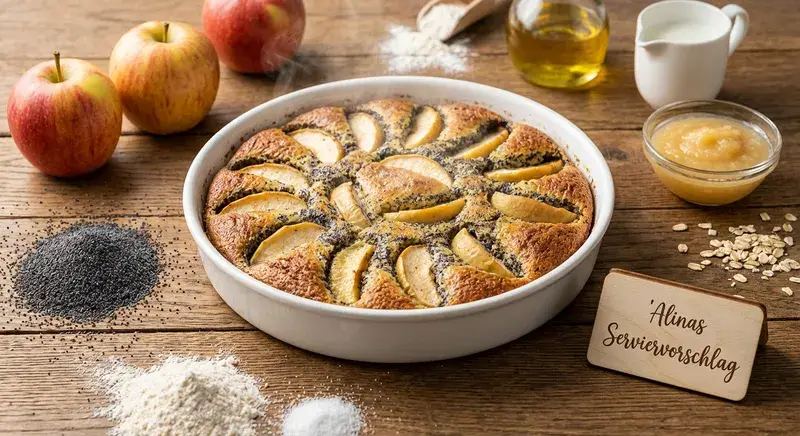 Apfel Mohn Zauber Versteckter Schatz aus dem Ofen