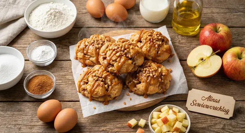 Apfel-Zimt-Wölkchen mit salzigem Karamell-Crunch
