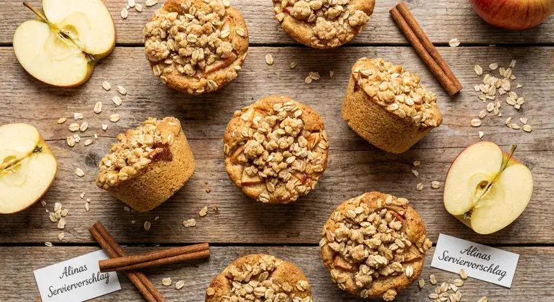 Apfelstrudel-Muffins mit Haferstreuseln