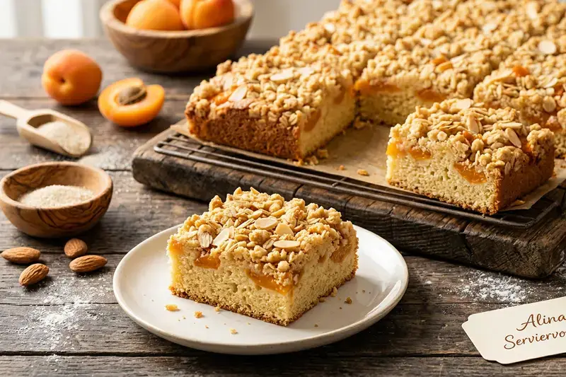 Aprikosen Crumble Schnitten einfaches Aprikosen Streusel Schnitten