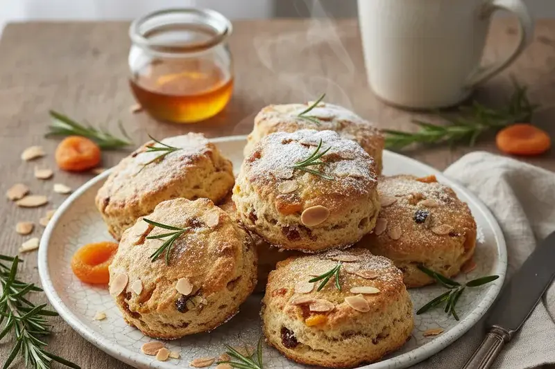 Aprikosen Mandel Scones Rosmarin