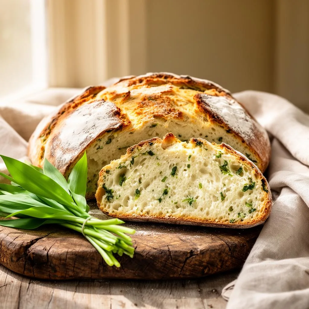 Bärlauchbrot — Rustikales Hefebrot mit frischem Bärlauch