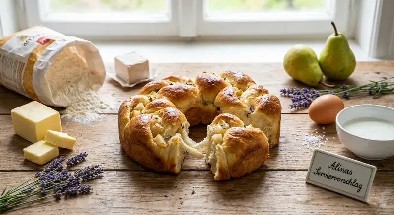 Birnen Lavendel Brioche Knoten
