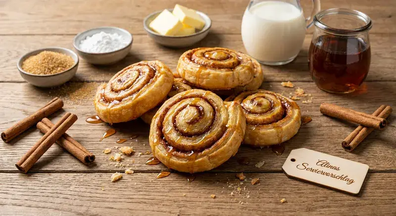 Blitz-Zimt-Schnecken Deluxe mit Ahornsirup-Glasur