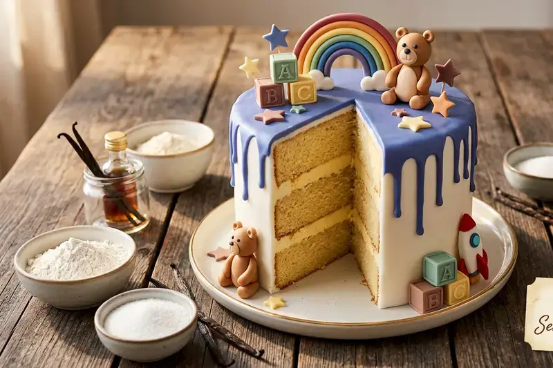 Bunter Motivkuchen Fondant Dekor