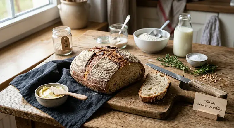 Goldenes Buttermilch-Brot in Bestform