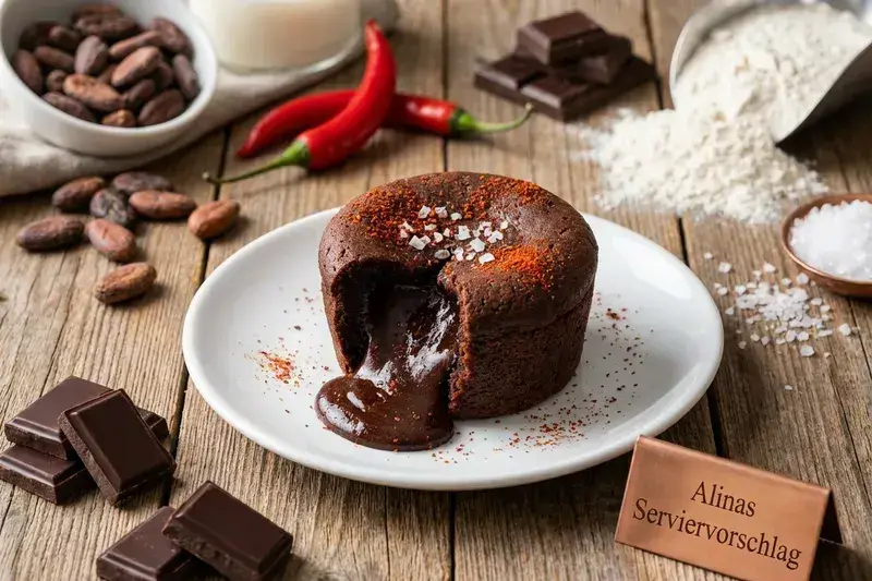 Chili Schoko Lavabombe flüssigem Herzen