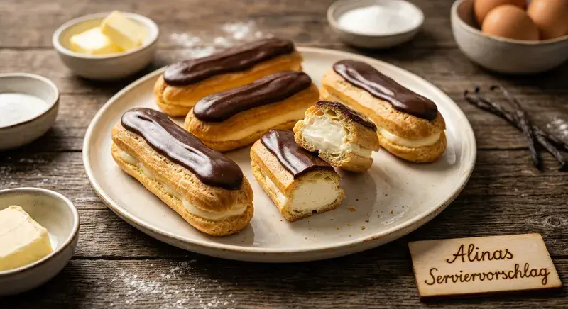 Choux Traum Himmlische Crème Éclairs zarter Schoko Haube