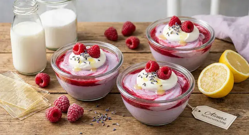 Cremige Himbeer Panna Cotta