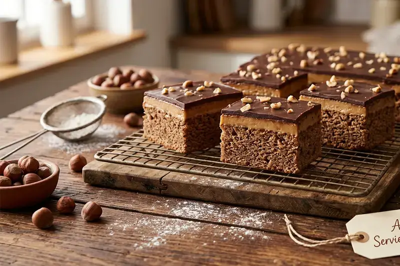 Cremige Schoko Nuss Schnitten Toffee Note
