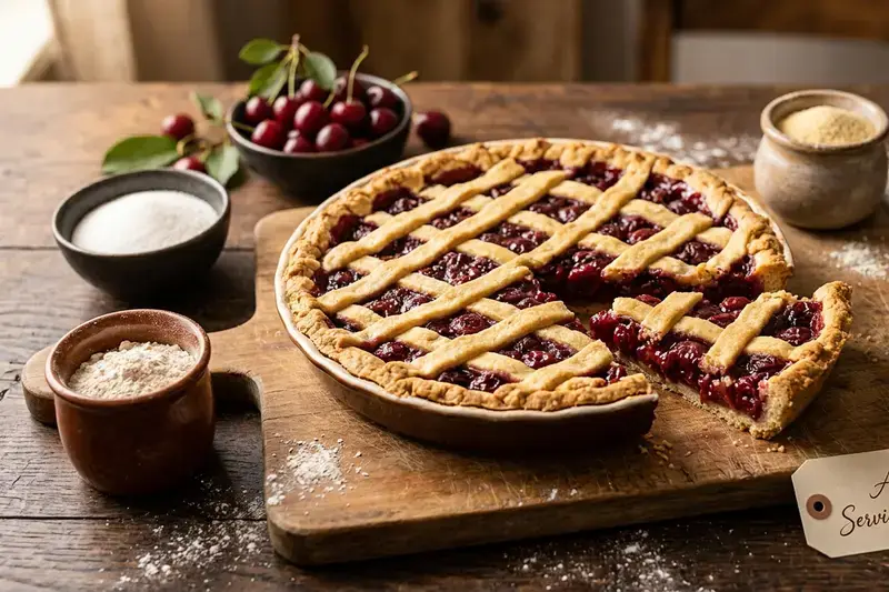 Crostata di Visciole Schneller römischer Sauerkirschkuchen