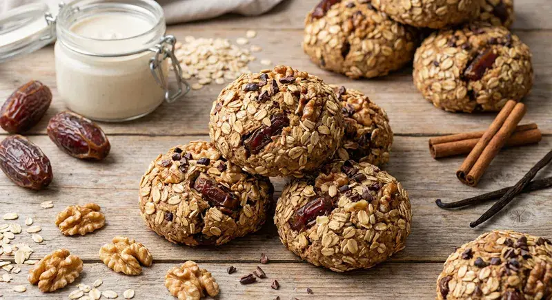 Dattel Walnuss Granola Röllchen