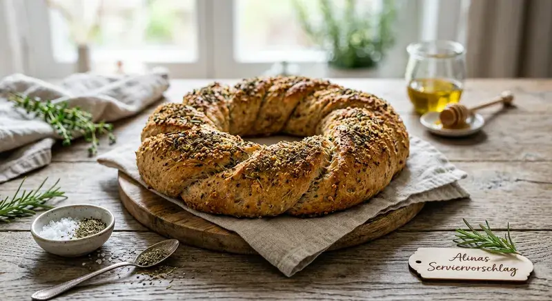 Dinkel-Power-Kranz mit Kräuter-Crunch
