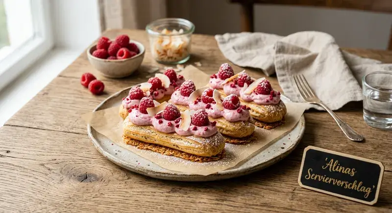 Eclair Traum Himbeerwölkchen auf Kokos Crunch