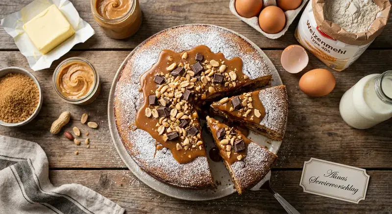 Erdnuss Schoko Karamell Kuchen Der Geschmackskick