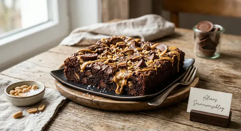 Erdnussbutter-Reese's-Brownie-Explosion