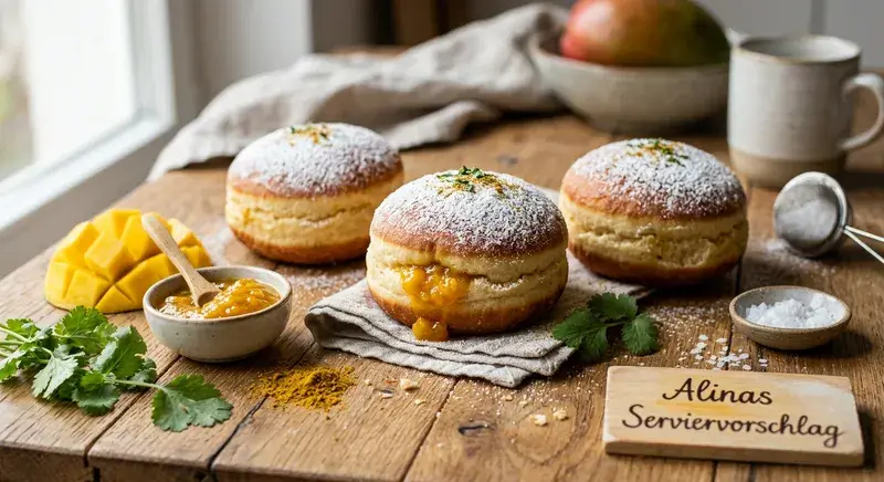 Exotische Mango-Curry-Berliner