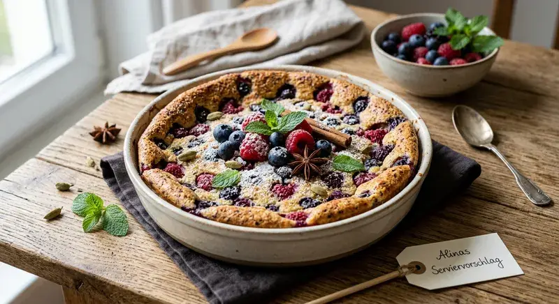 Exotischer Beeren Chai Clafoutis