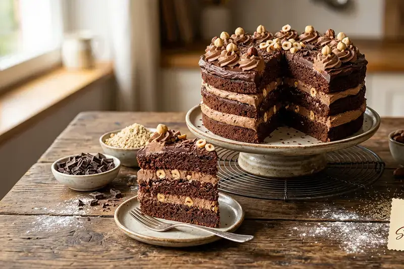 Feine Schoko-Torte frisch gebacken