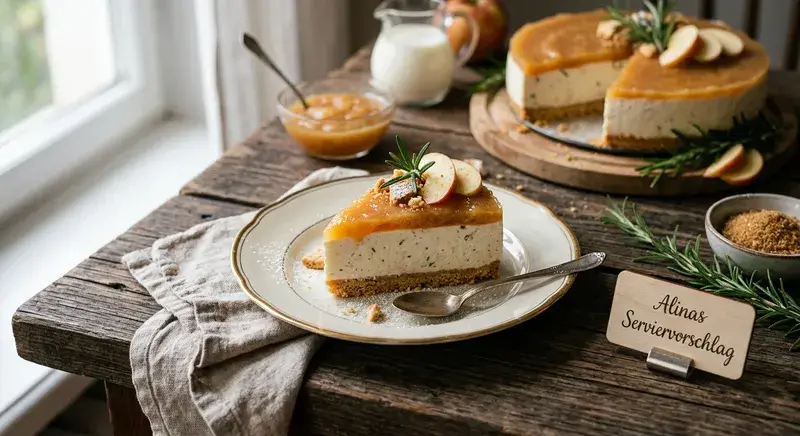 Feiner Apfel-Rosmarin Panna Cotta Kuchen