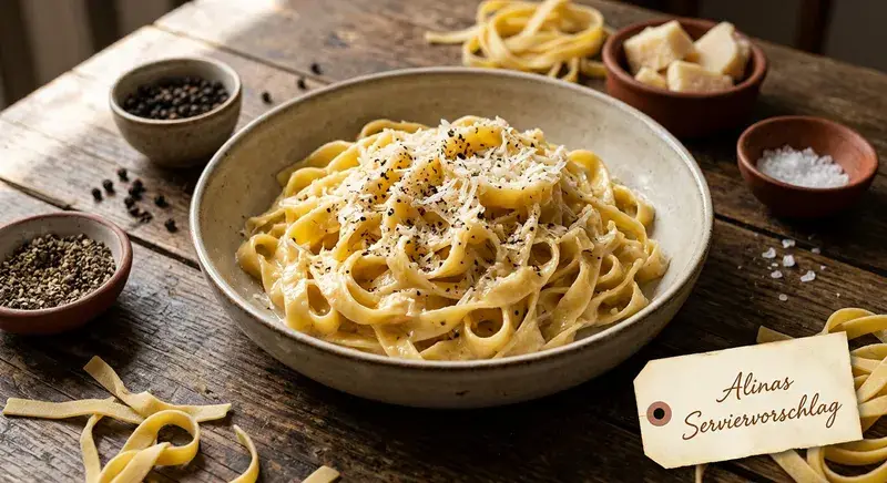 Fettuccine Alfredo das echte Originalrezept aus Rom ohne Sahne