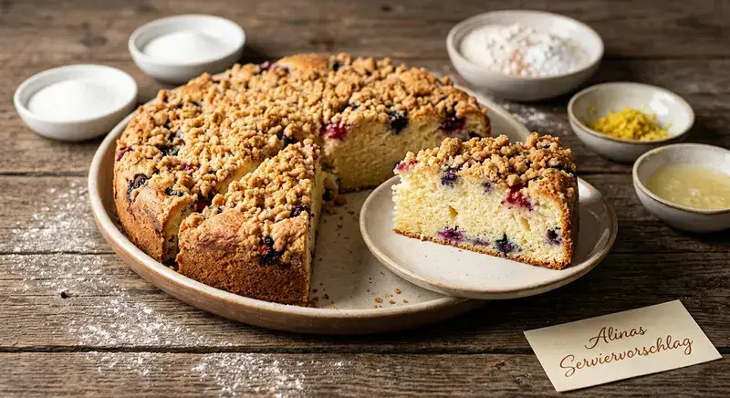 Fluffiger Beeren Streuselkuchen