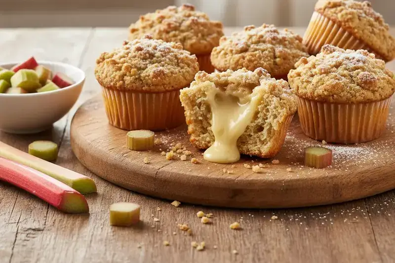 Fluffiger Rhabarber Muffin