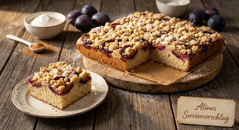 Fluffiger Zwetschgen Streuselkuchen