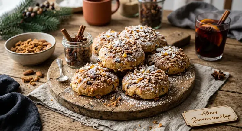 Glühwein-Stollen-Taler mit Spekulatius-Crunch