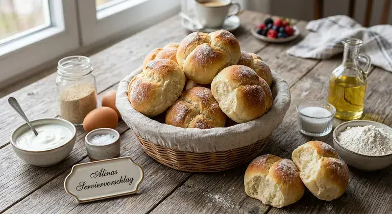 Goldene Joghurt-Brötchen zum Verlieben