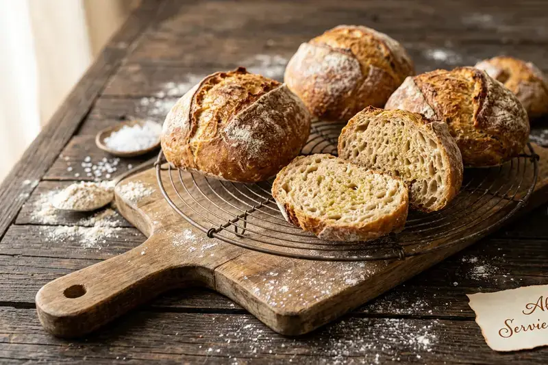 Goldene Sauerteig Brötchen
