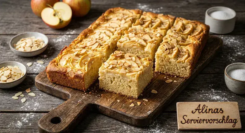 Goldener Apfel Blechkuchen