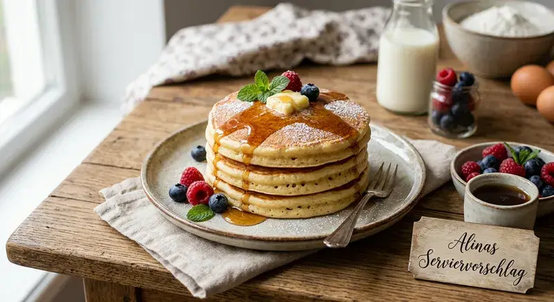 Goldener Pfannkuchen nach Hausfrauen-Art