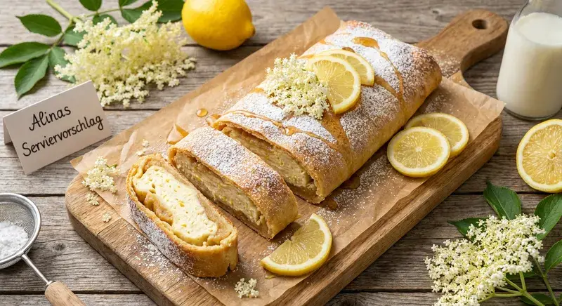 Goldener Zitronen Strudel