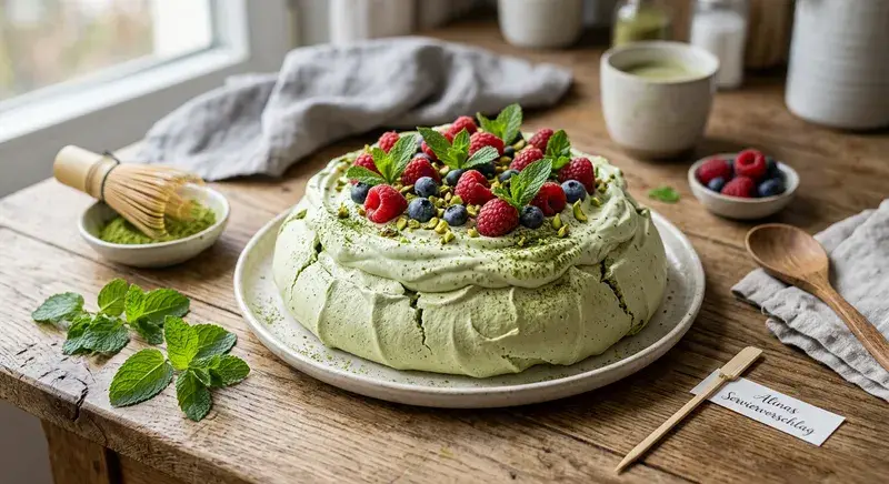 Grüne Göttin Matcha Minz Pavlova