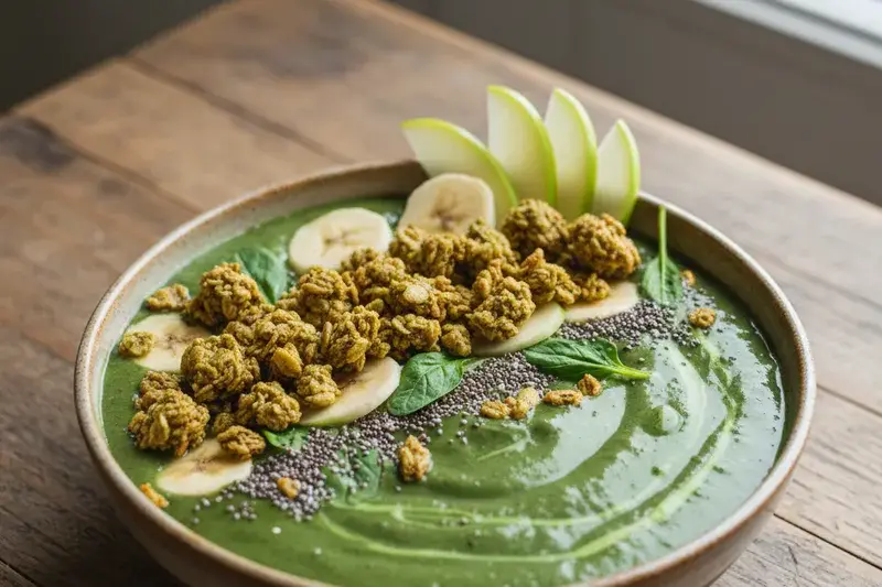 Grüner Smoothie Bowl Matcha Crunchies