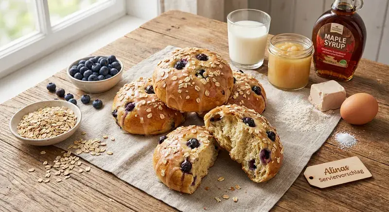 Hafer-Heidelbeer-Brioche Brötchen