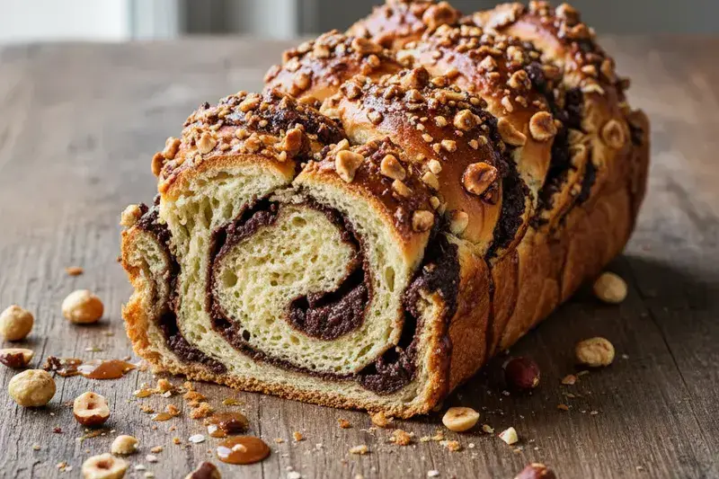 Haselnuss Schoko Babka karamellisierten Nüssen