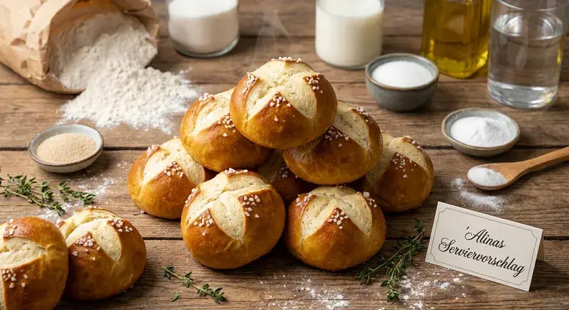Hausgemachte Brötchen frisch gebacken