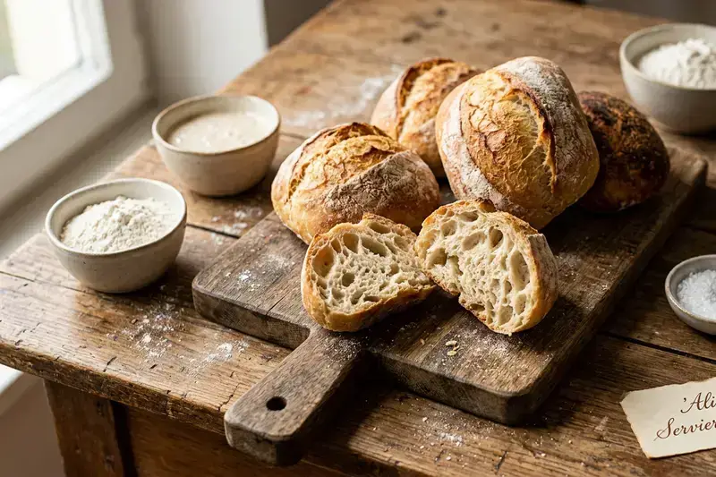 Hausgemachte Sauerteig-Brötchen