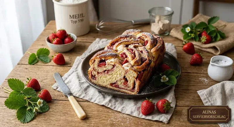 Hausgemachtes Erdbeer-Brot