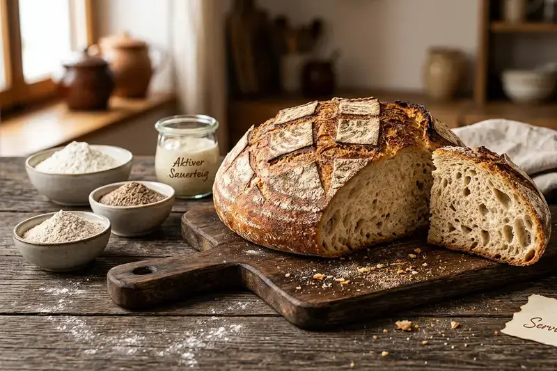 Hausgemachtes Sauerteig Brot