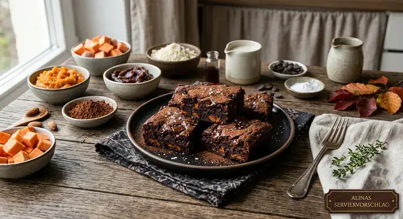 Herbst-Flammen-Brownies Süßkartoffel-Chili-Kick