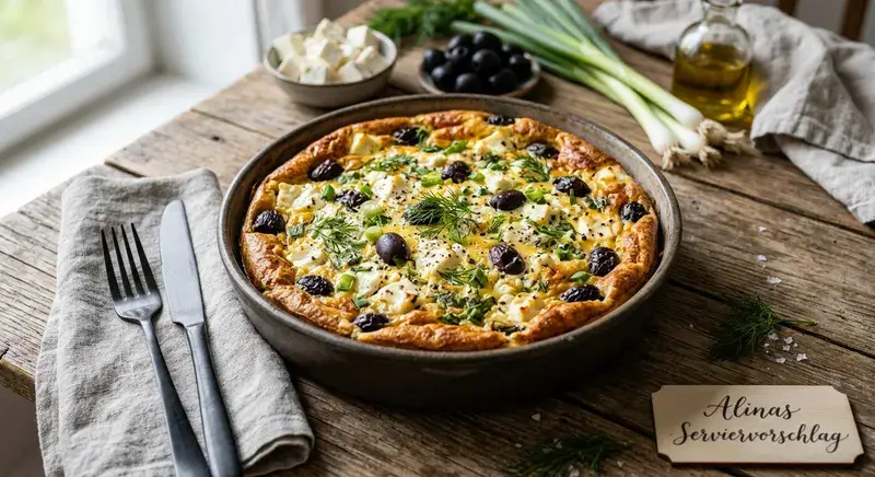 Herzhafter Feta Oliven Clafoutis
