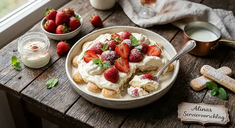 Himmlischer Erdbeer Wolken Traum Mascarpone Note ohne Backen